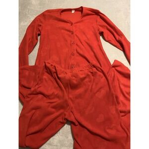 Vintage Pajamas Womens Sz Small‎ Pink By K-mart  Soft Long Sleeve Red Heart